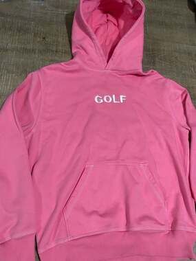 Golf Wang Pink Basic Logo Embroidered Hoodie Size Large